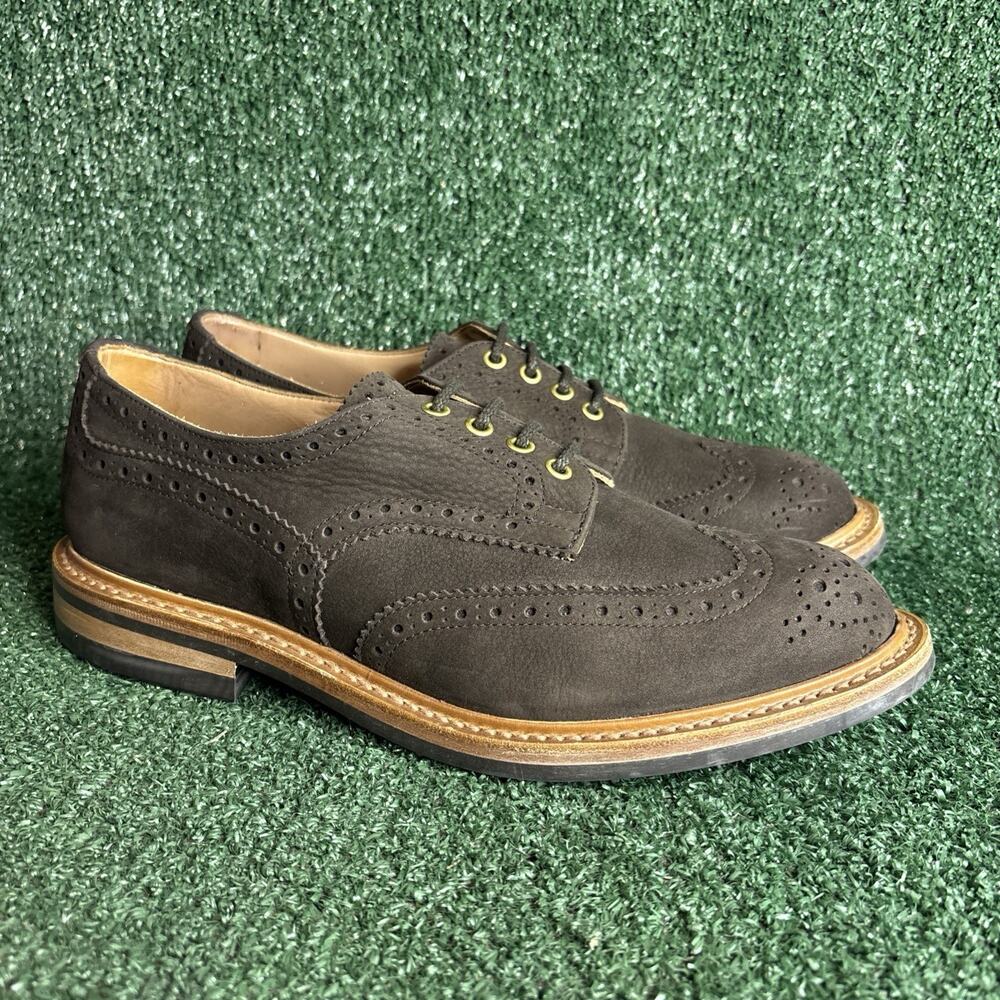 Tricker's Trickers 'Bourton' Brown Suede Derby Brogue Lace Up Shoes US 10.5 EUC